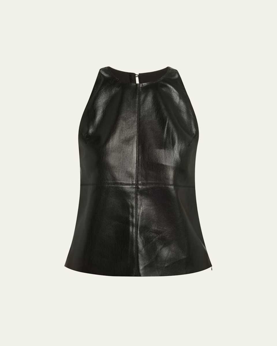 Teza Sleeveless Alt-Leather Top